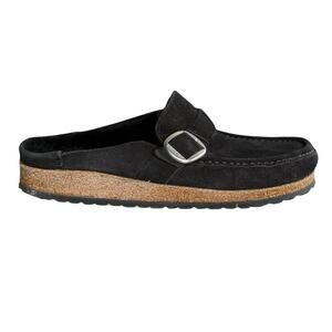 Birkenstock Women’s Buckley Shearling Black Suede Leather Size EU 41 / US 10